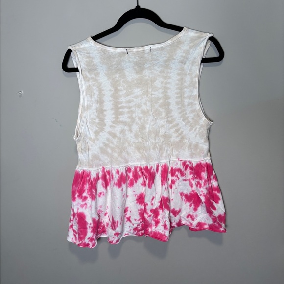Free People Anytime Tie Dye Tank Hot Hibiscus Combo - Picture 8 of 10